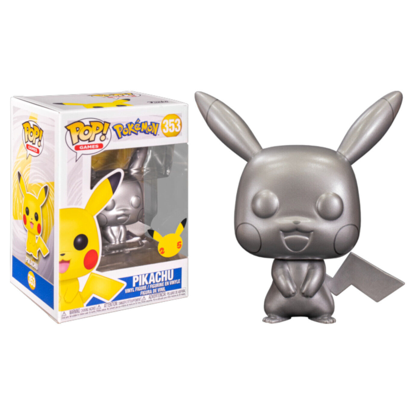 Funko POP! Games: Pokemon - Pikachu [Metallic Silver] (25th