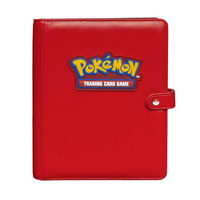 ULTRA PRO Pokemon Premium Red Snap Binder 4 Pocket NEW