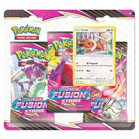 Pokemon Sword & Shield Fusion Strike 3-Pack Blister Pack Eevee Sealed 3 Packs