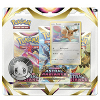 POKEMON TCG Sword and Shield - Astral Radiance Three Booster Blister Eevee NEW