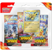 POKEMON TCG Scarlet & Violet Surging Sparks Three Booster Blister ZAPDOS 