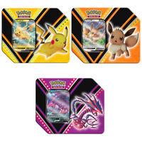 Pokemon TCG V Powers Tin Artist Set (3 tins) - Eternatus Pikachu Eevee SEALED
