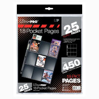 ULTRA PRO Page - 18Pocket Silver Series Page | Pack of 25 NEW