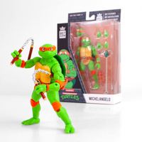 TMNT TEENAGE MUTANT NINJA TURTLES Michelangelo BST AXN 5" Action Figure NEW