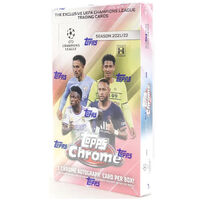 2021 -22 Topps Chrome UEFA Champions League Chrome Soccer Hobby Box | 18 Packs 