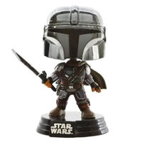 Funko POP Star Wars Mandalorian w DarkSaber Glow Metallic US Exclusive FUN58797