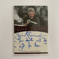 Game of Thrones GoT Iron Anniversary Series 1 Simon Armstrong Halfhand Auto