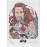 Topps Rogue One Series 1 Sketch Card Scott Jones Colour Sketch