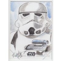Topps Rogue One Series 1 Sketch Card Elfie Lebouleux Colour Stormtrooper 