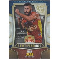 AFL 2016 Select Certified 460 card C99 Adam Saad GC Suns #030