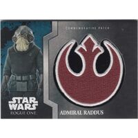 2016 Topps Star Wars Rogue One Mission Briefing Patch Card 4 / 13 Admiral Raddus