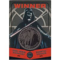 2015 Star Wars Chrome Perspectives Silver Medallion Kenobi Vs Vader 141/ 150