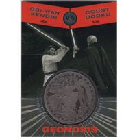 2015 Star Wars Chrome Perspectives Silver Medallion Kenobi Vs Dooku 109/ 150