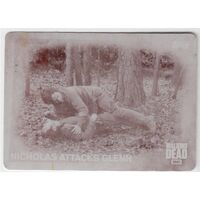 Topps The Walking Dead TWD Season 5 Printing Plate 97 Attacks Glenn Yellow RARE
