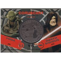 2015 Star Wars Chrome Perspectives Silver Medallion Yoda Vs Sidious 080/ 150