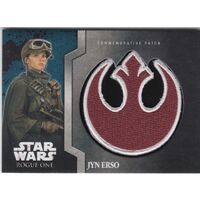 2016 Topps Star Wars Rogue One Mission Briefing Patch Card # 1 of 13 Jyn Erso