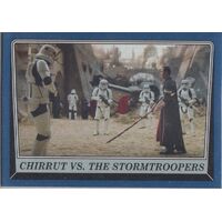 2016 Topps Star Wars Rogue One MB Blue Border Puzzle Card Chirrut v Stormtrooper