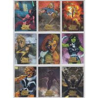 Marvel Masterpieces Series 1 Heroines Foil insert card set of 9 | MH1 - MH9 