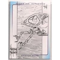 Thunderbirds are go! Cards Inc Warren Martineck Sketch Card T4 Portrait Pencil
