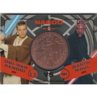 2015 Star Wars Chrome Perspectives Bronze Medallion Card Kenobi vs Maul