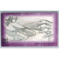 Breygent Wizard of OZ WOZ 3 x 5 Martineck Pencil Sketch Card Ruby Slippers Dark