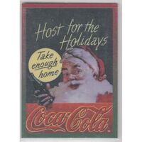 Coca Cola Super Premium Embossed Santa Single Card #1