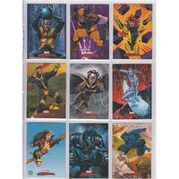 Marvel Masterpieces XMEN X-Men NON Foil Insert Set of 9 - X1 - X9 Trading Card