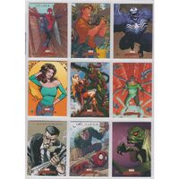 Marvel Masterpieces 1 Spiderman Sub Set Non FOIL of 9 S1-S9 Trading Card Set