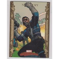 Marvel Masterpieces Gold Border Foil Trading Card Nick Fury 62