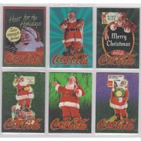 Coca Cola Super Premium Embossed Santa Set of 6 cards - nice set