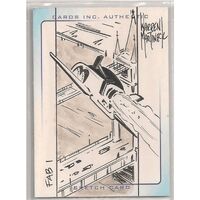 Thunderbirds are go! Cards Inc Warren Martineck Sketch Card FAB 1 INK