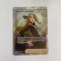 Pokemon TCG Trainer Cynthia's Ambition Full Art Trainer 169/172 Brilliant Stars 